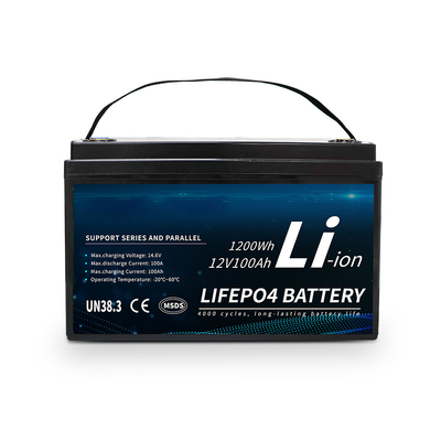 ऊर्जा के लिए एलसीडी स्क्रीन के साथ ट्रेलर 12.8V 100ah लिथियम आयन lifepo4 बैटरी पैक