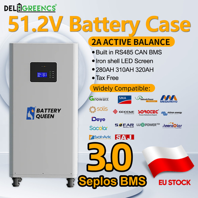 स्टॉक में एक्टिव बैलेंसर 3.0 सेप्लोस बीएमएस 16 पीसी ईवी 304ah सेल बैटरी DIY मामले